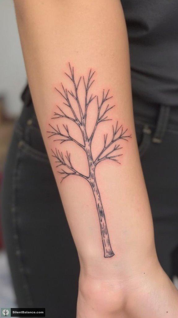 minimalist tree tattoo elegance