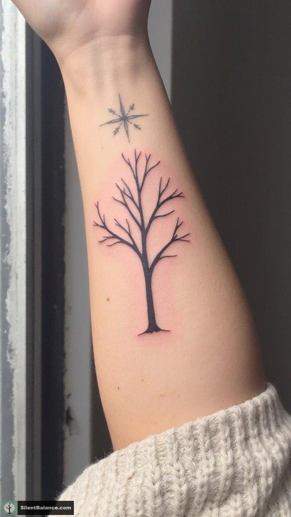 minimalist tree tattoo elegance