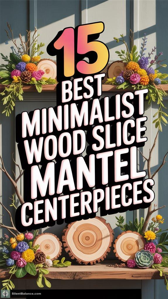 minimalist wood slice centerpieces