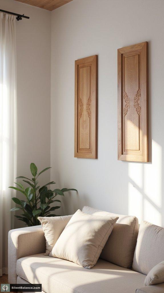 minimalist wooden relief art