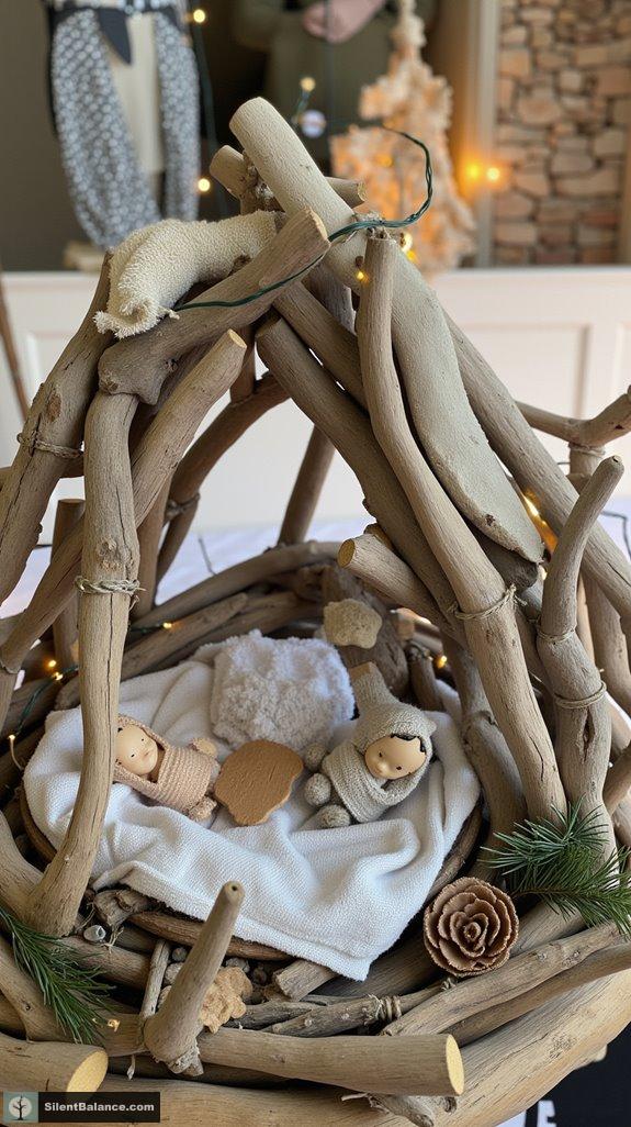 mixed media nativity scene