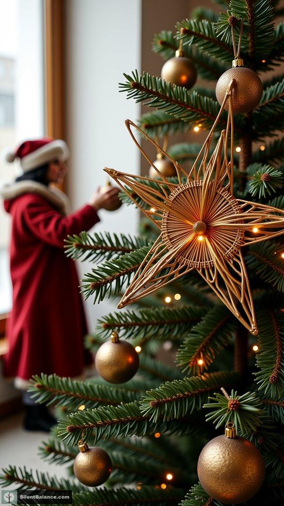 modern metal wood star decoration