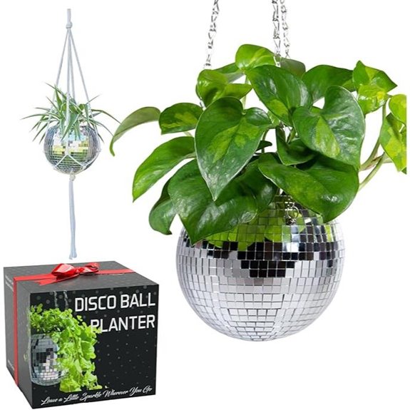 Scandinordica Disco Ball Planter with Chain & Stand