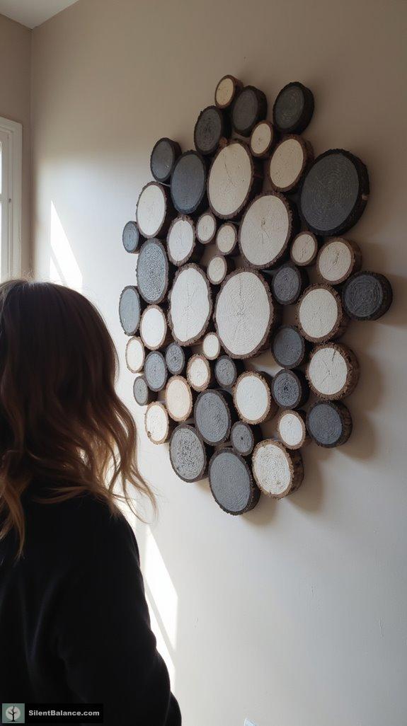 monochrome wood slice elegance