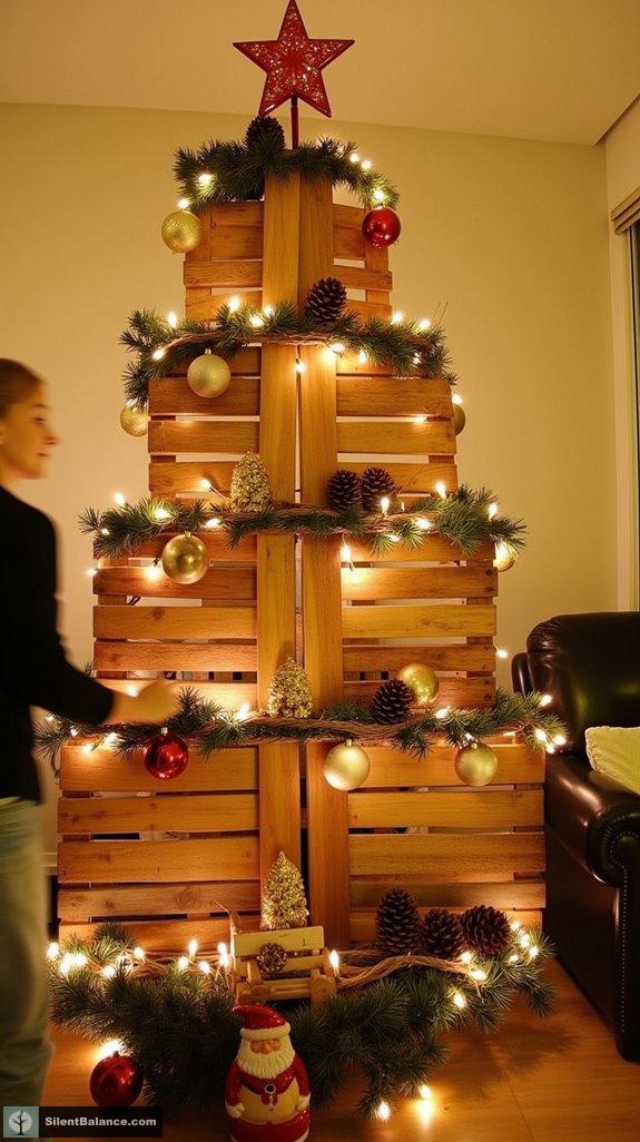 multi tiered holiday decor display