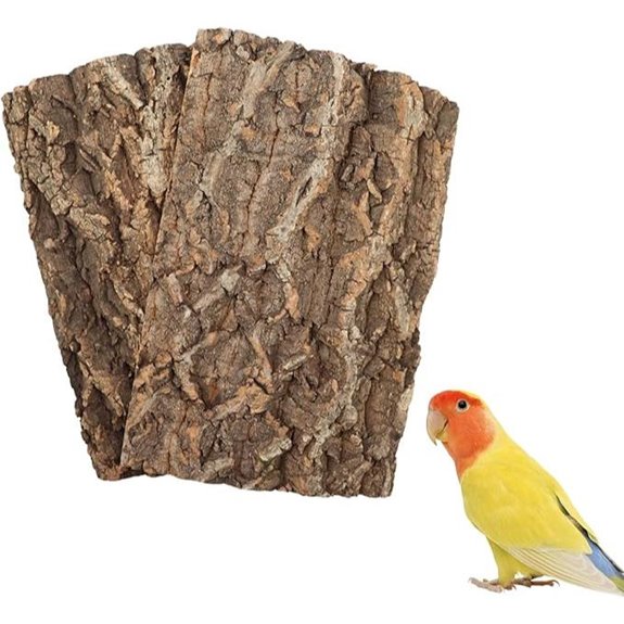 2 Pack 12x8 Inch Natural Cork Bird Perch Set