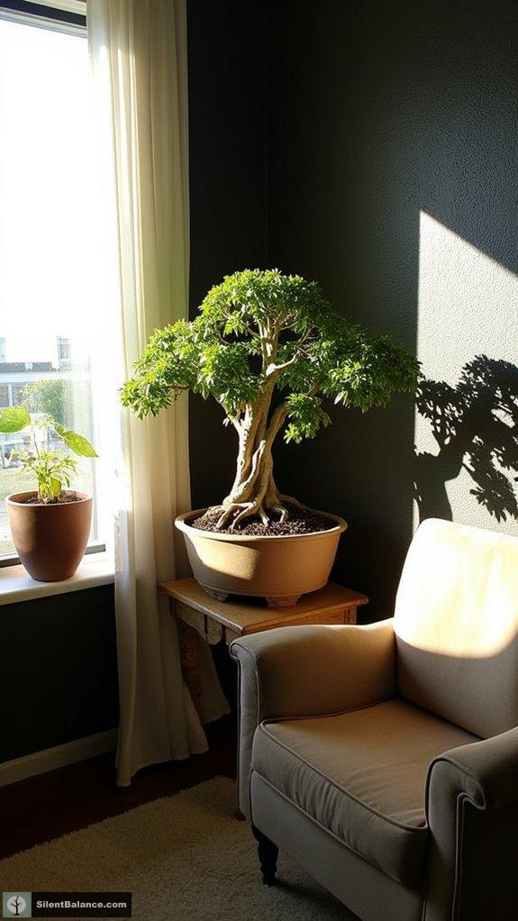 natural light enhances bonsai