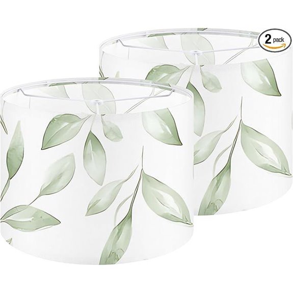 Fabric Lamp Shades Set of 2 Natural Linen