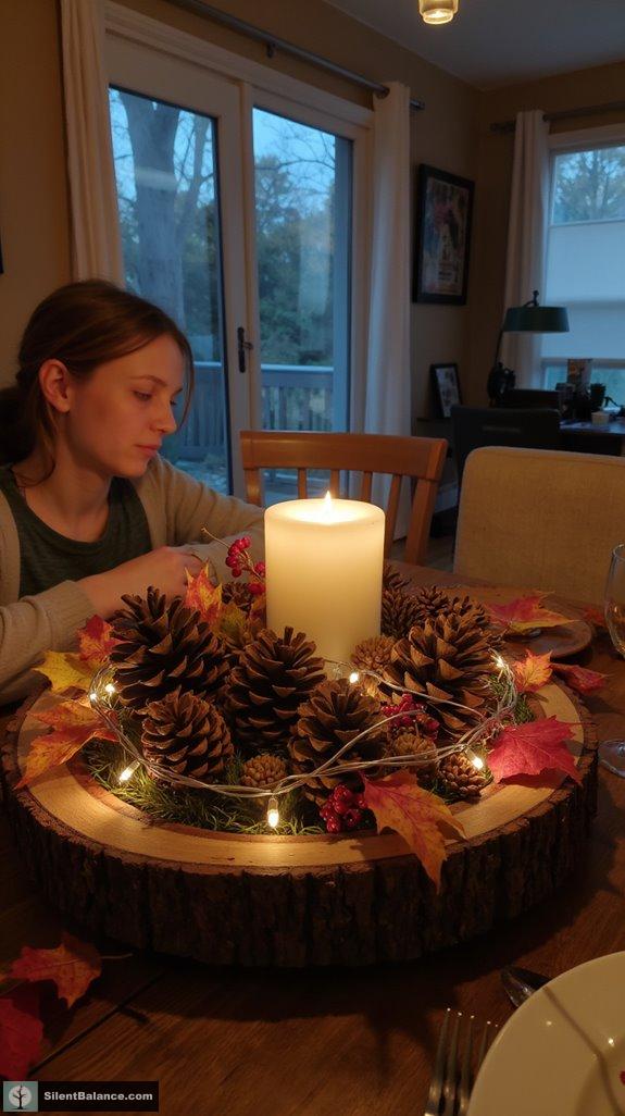 natural pine cone centerpiece