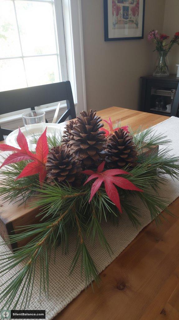 natural pinecone dining centerpiece