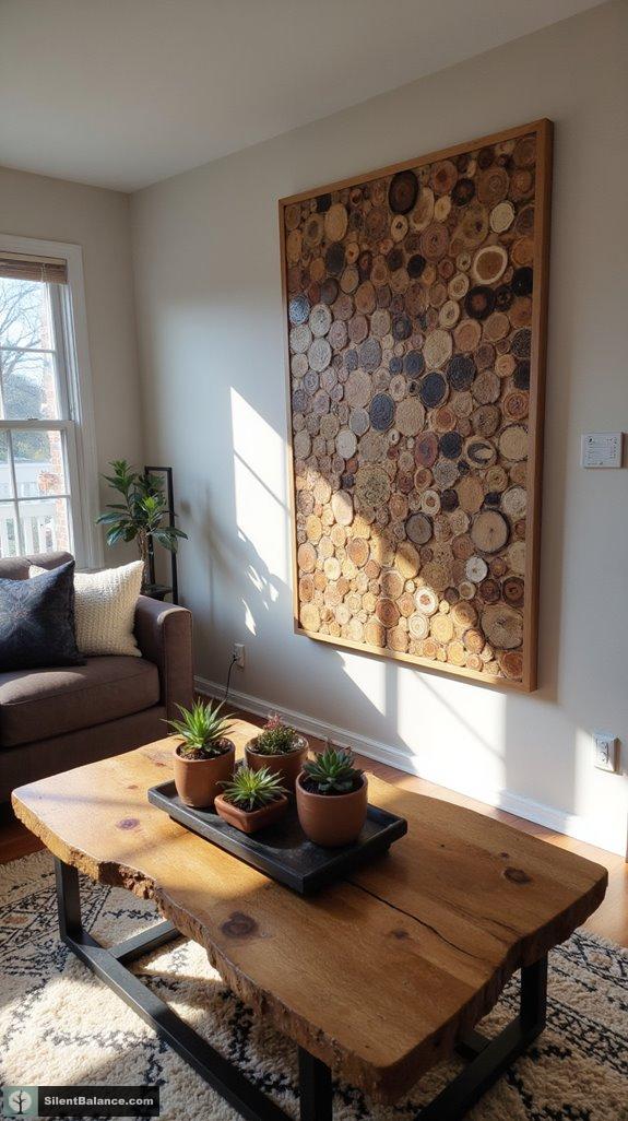 natural wood mosaic creation