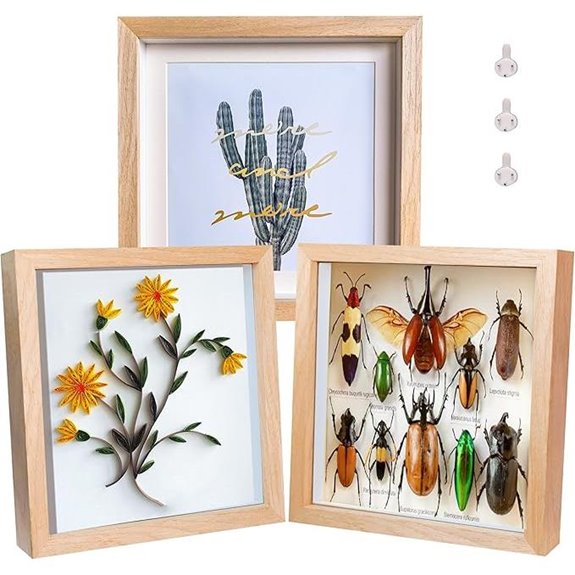 8x8 Natural Wood Shadow Box Frame (3 Pack)