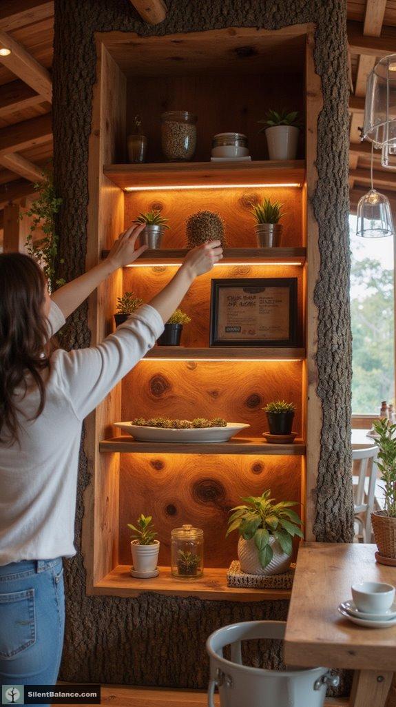 natural wood shelf crafting