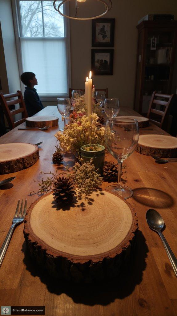 natural wood slice decor