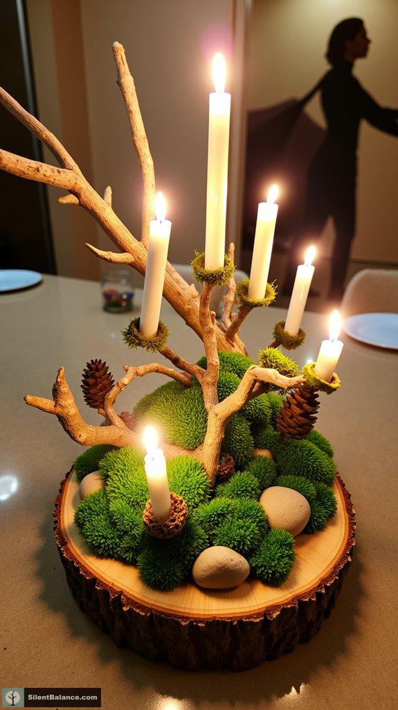 nature inspired candle centerpiece design