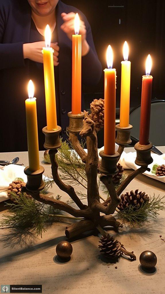 nature inspired candle display charm
