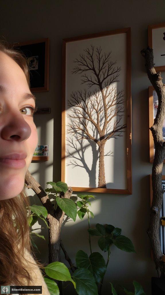 nature inspired gallery wall