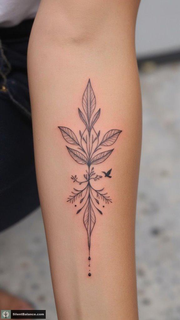 nature inspired minimalist tattoo blends