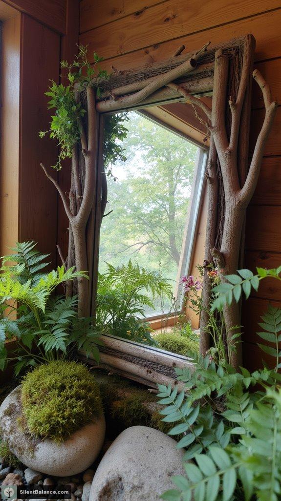 nature inspired mirror frame