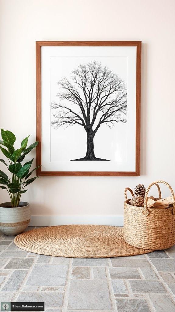 nature inspired monochrome decor