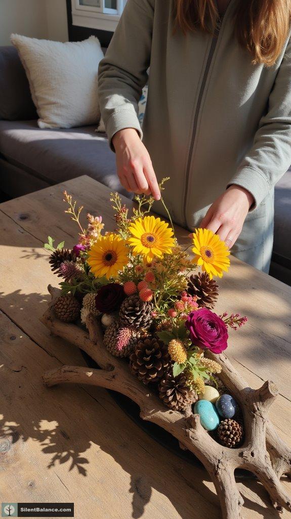 nature inspired rustic centerpieces