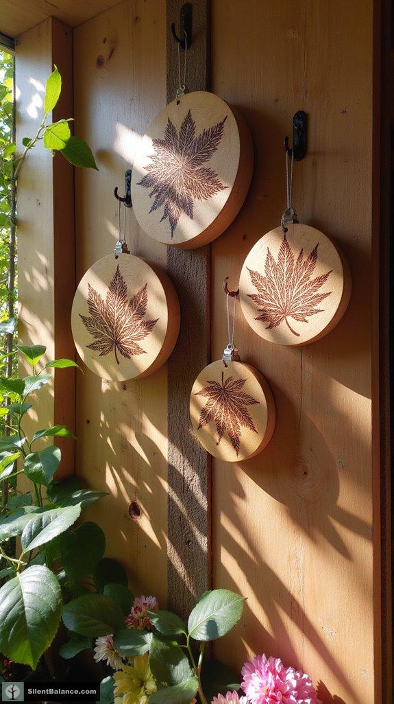 nature inspired wood ornaments