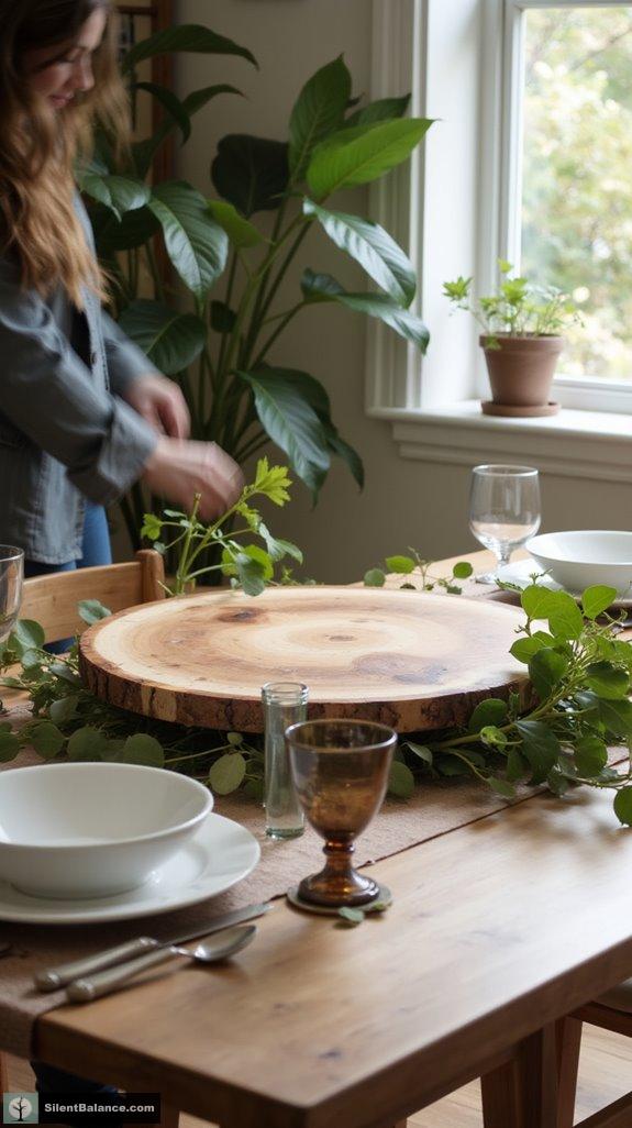 nature inspired wooden centerpiece elegance