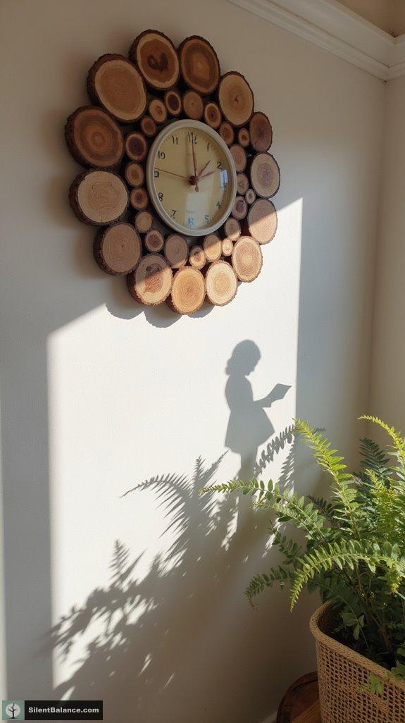 nature inspired wooden clock design