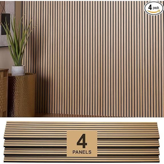 Oak Acoustic Wall Panels 4-Pack Soundproof Decor