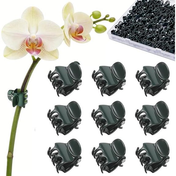 100 Pcs Orchid Support Clips Green No Damage