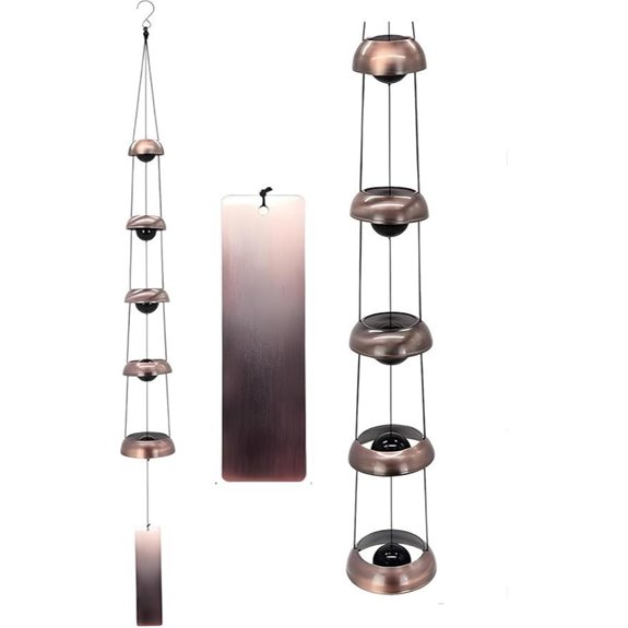 Copper Wind Chimes for Outdoors Feng Shui Decor