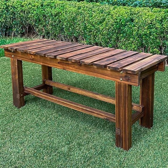 Garden Outdoor 2-Person Wooden Patio Bench