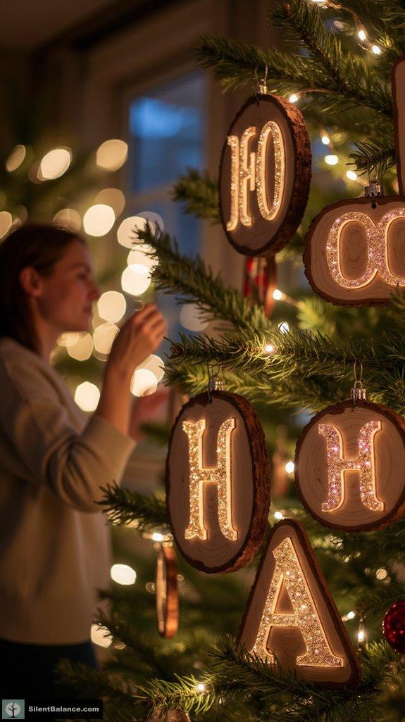 personalized holiday initial ornaments