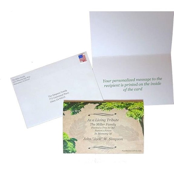 Tree Memorial with Personalized Condolence Card