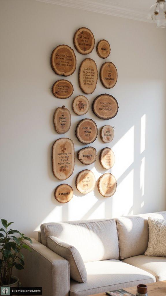 personalized wood slice decor