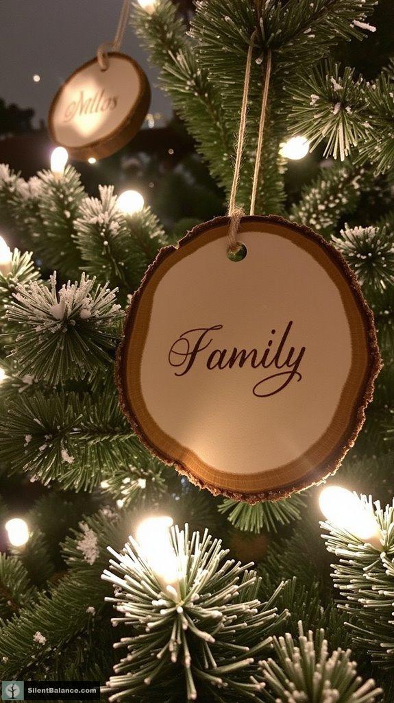 personalized wooden family ornaments