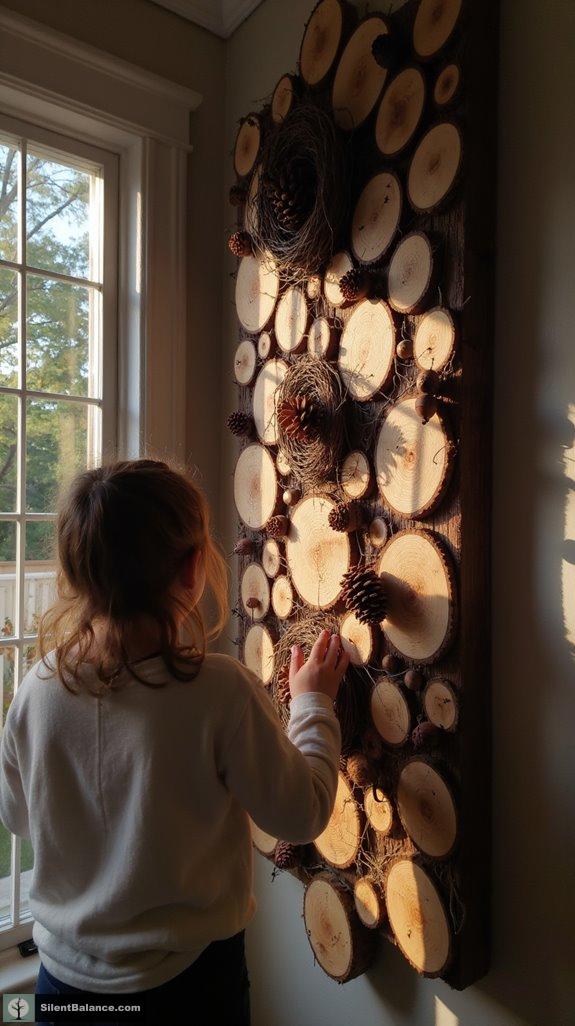 pinecone cedar wood display