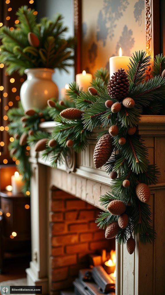 pinecone jute garland decor