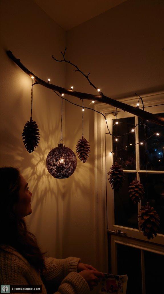 pinecone silhouette holiday decor