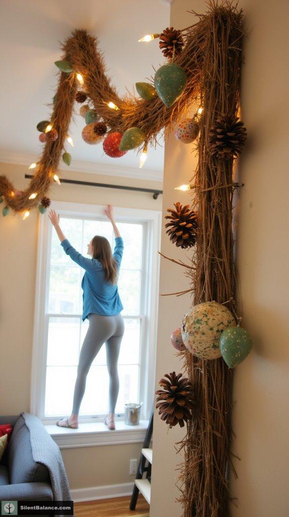 pinecones add rustic texture