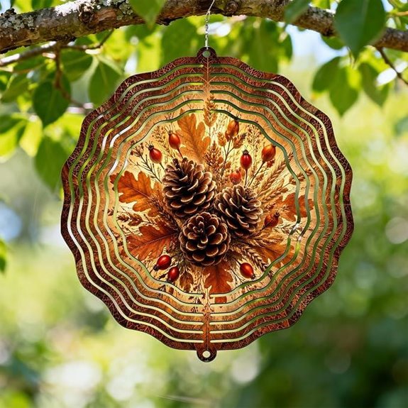 pinecones garden wind spinner