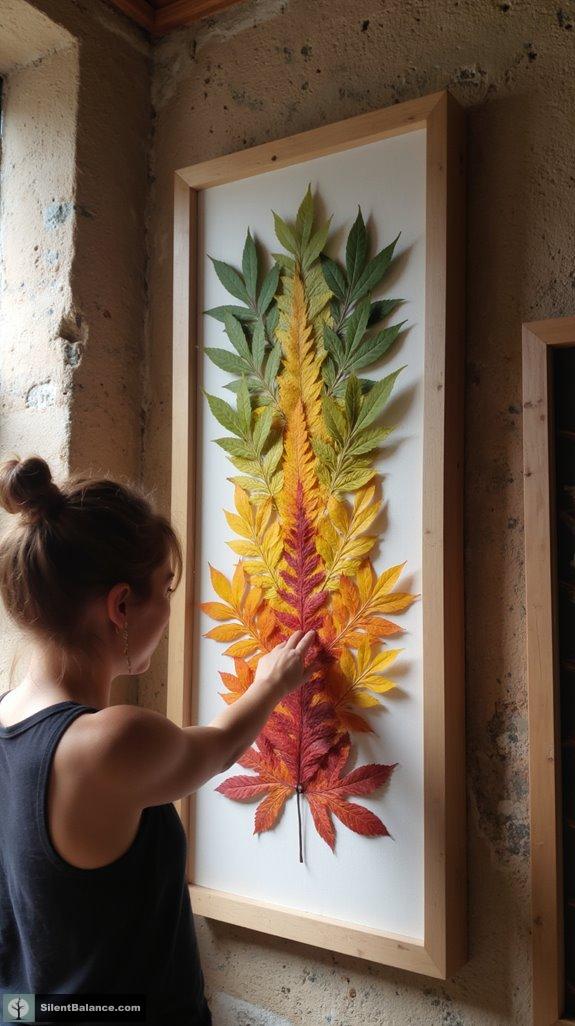 pressed leaves wall decor