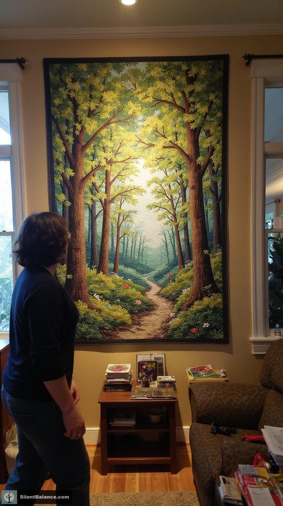 quilted nature inspired wall art