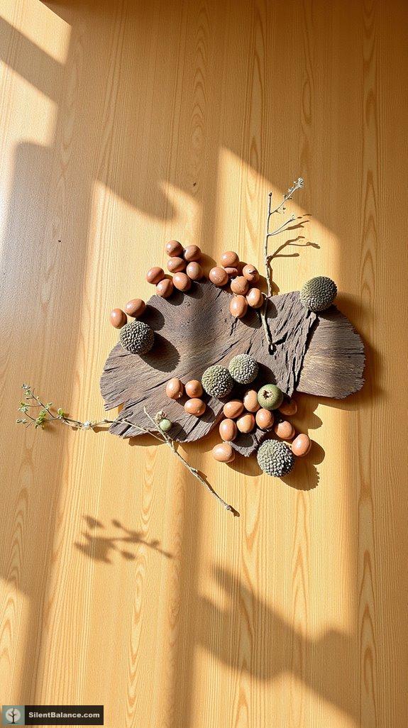 reclaimed wood acorn collage