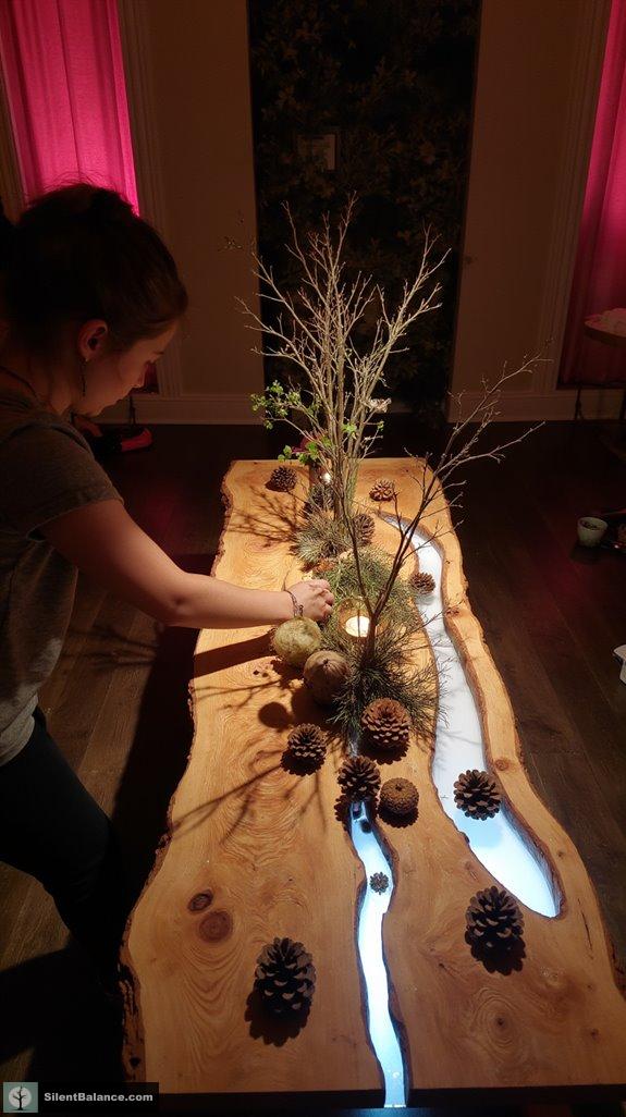 reclaimed wood modern centerpieces