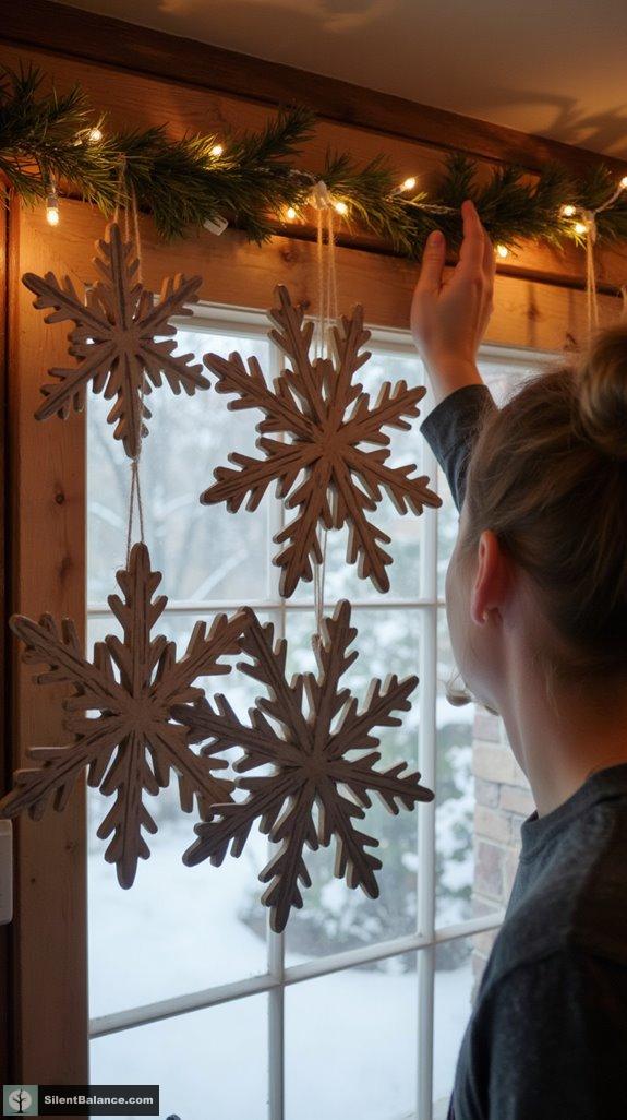 reclaimed wood winter decor