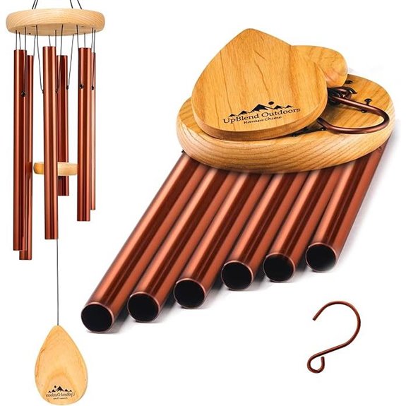 Copper Red Wind Chimes - Deep Tone 28 Inch Decor