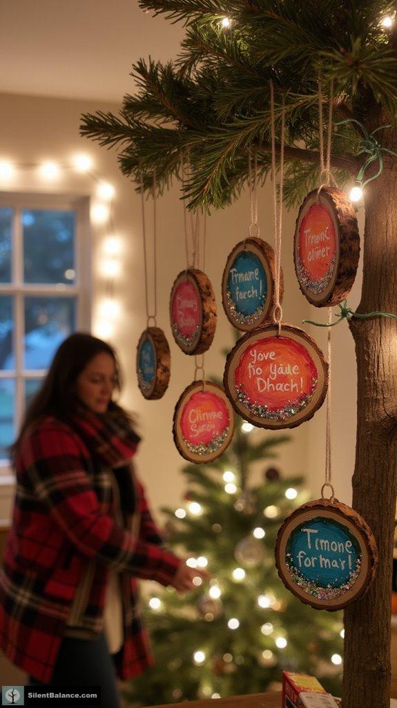 repurposed wood slice ornaments