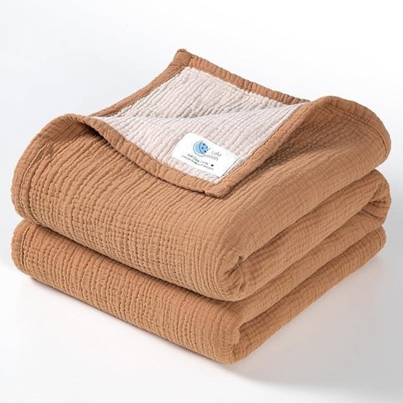 Lulumoon Muslin Baby Blanket Reversible Cotton 47x47