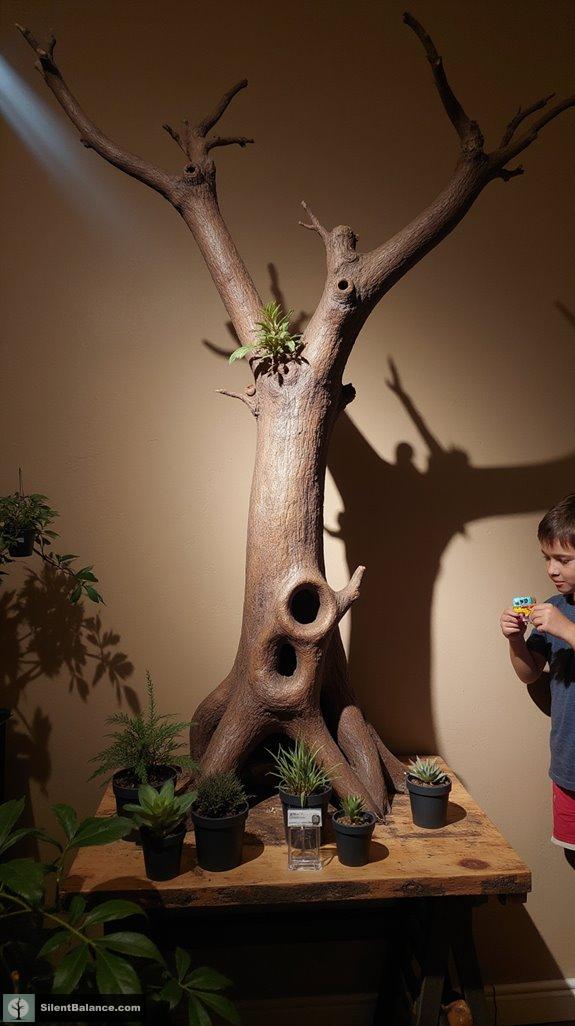 root sculptures enhance decor